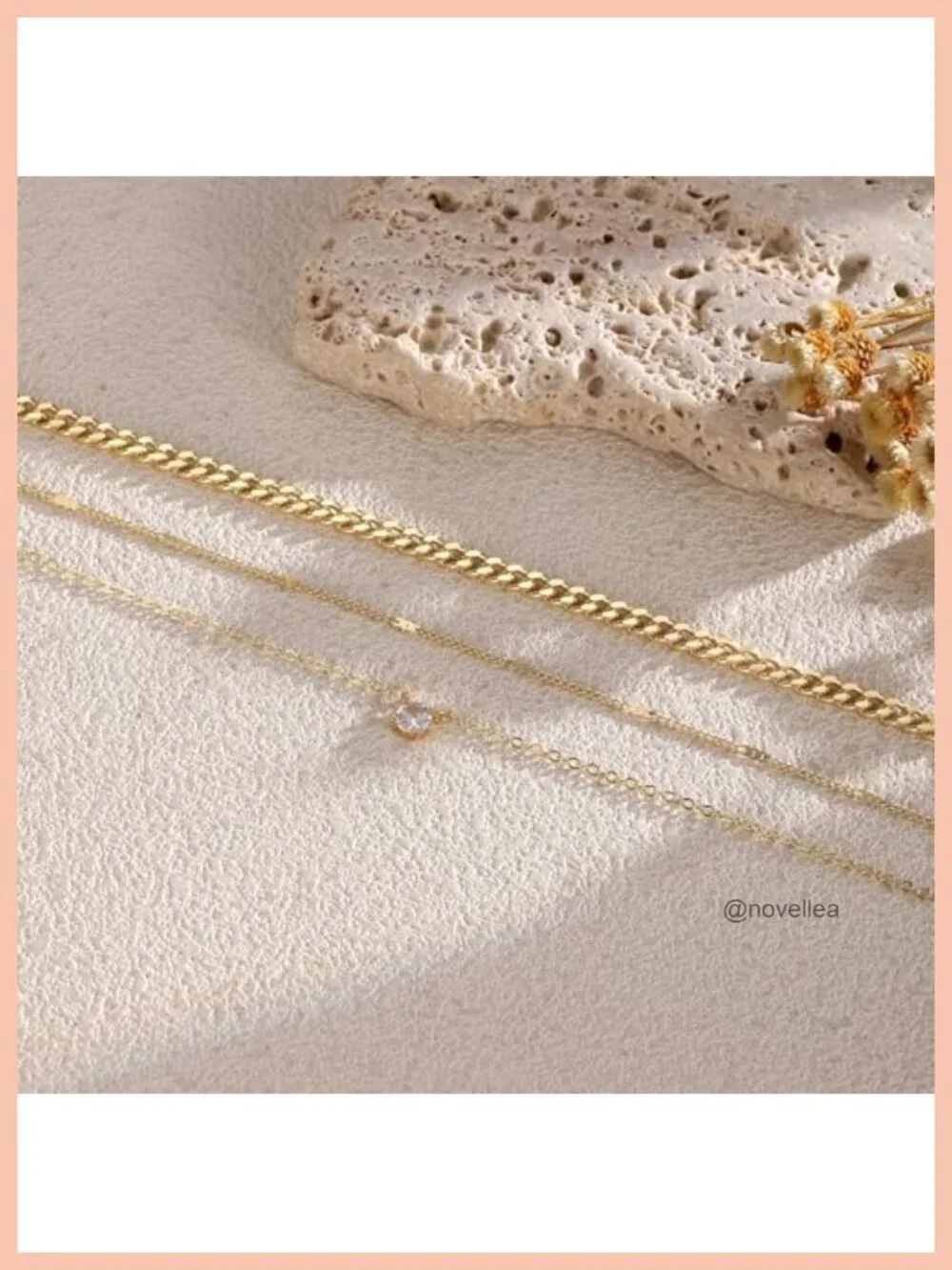 3-Piece Gold Plated Layered Necklace Set with CZ Pendant, Dainty Stackable